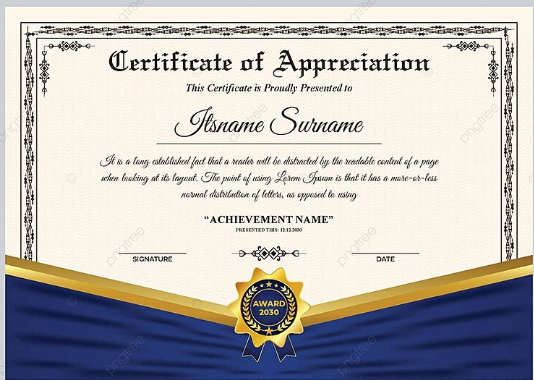 certificate